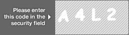 captcha code for visual authentication  letter A number 4 letter L number 2