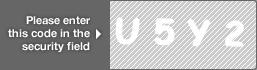 captcha code for visual authentication  letter U number 5 letter Y number 2