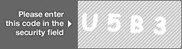 captcha code for visual authentication  letter U number 5 letter B number 3