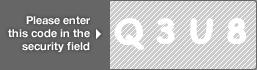 captcha code for visual authentication  letter Q number 3 letter U number 8