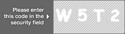 captcha code for visual authentication  letter W number 5 letter T number 2